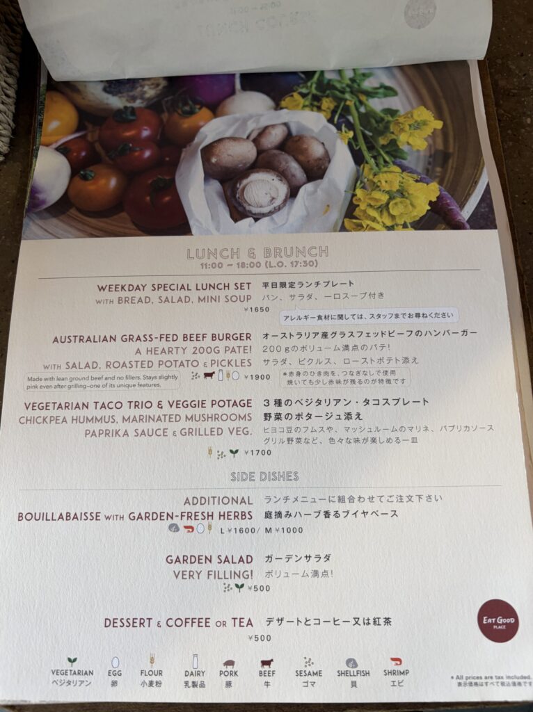 大人用メニューの写真です。