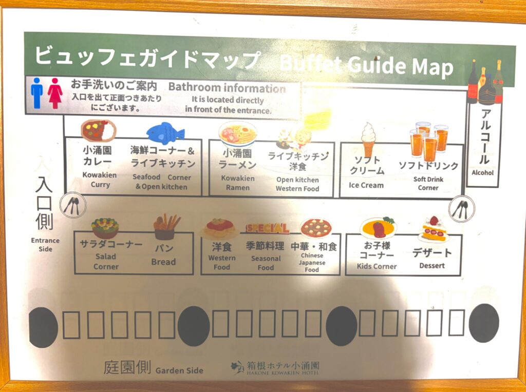 小涌園の夕食会場です。