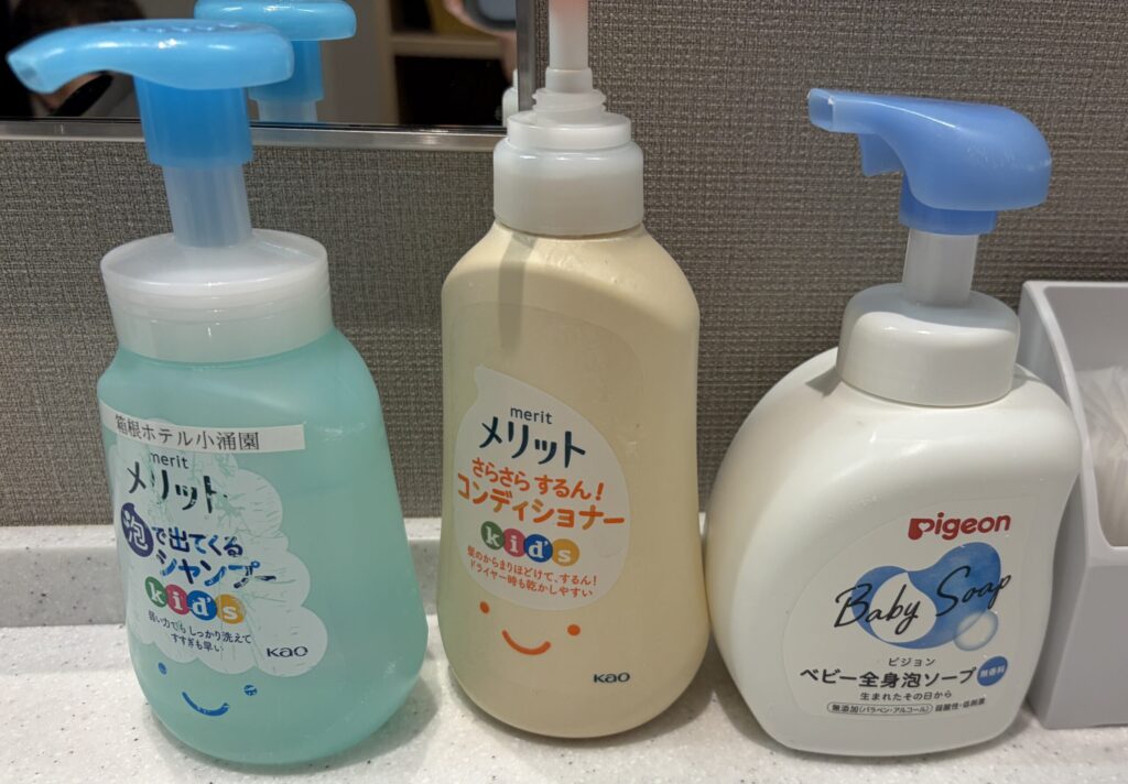 小涌園の貸切風呂備え付けのベビーソープです。