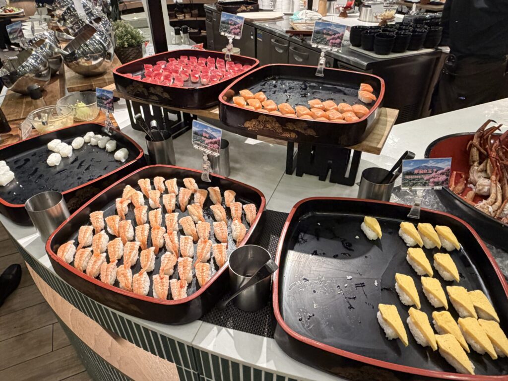 軽井沢1130のビュッフェのお寿司です。