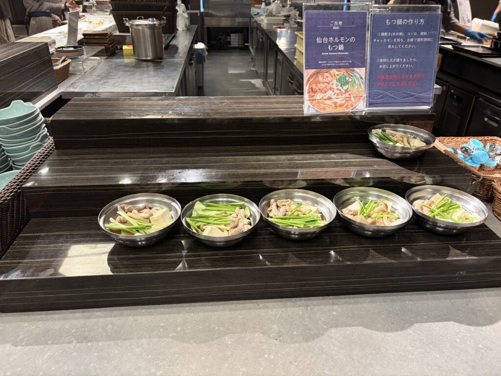 TAOYA秋保の夕食ビュッフェのご当地メニューです。